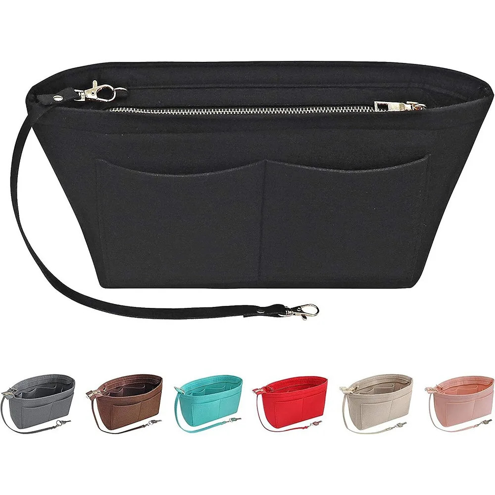 Portable Travel Organizer Handbag Felt Bag Tote Cosmetic Bags Insert Liner Purse Pouch Women Storage Bags For Handbag 251011