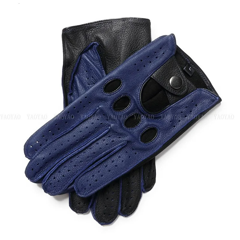 High Quality Mens Genuine Leather Gloves Lambskin Gloves Fashion Men Breathable Driving Gloves for Male Mittens 251015