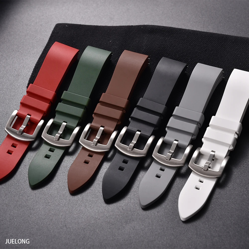 Classic FKM Fluorine Rubber Watch Strap Quick Release FKM Watchband 1819222324mm For Each Diving Watch Bands 251016