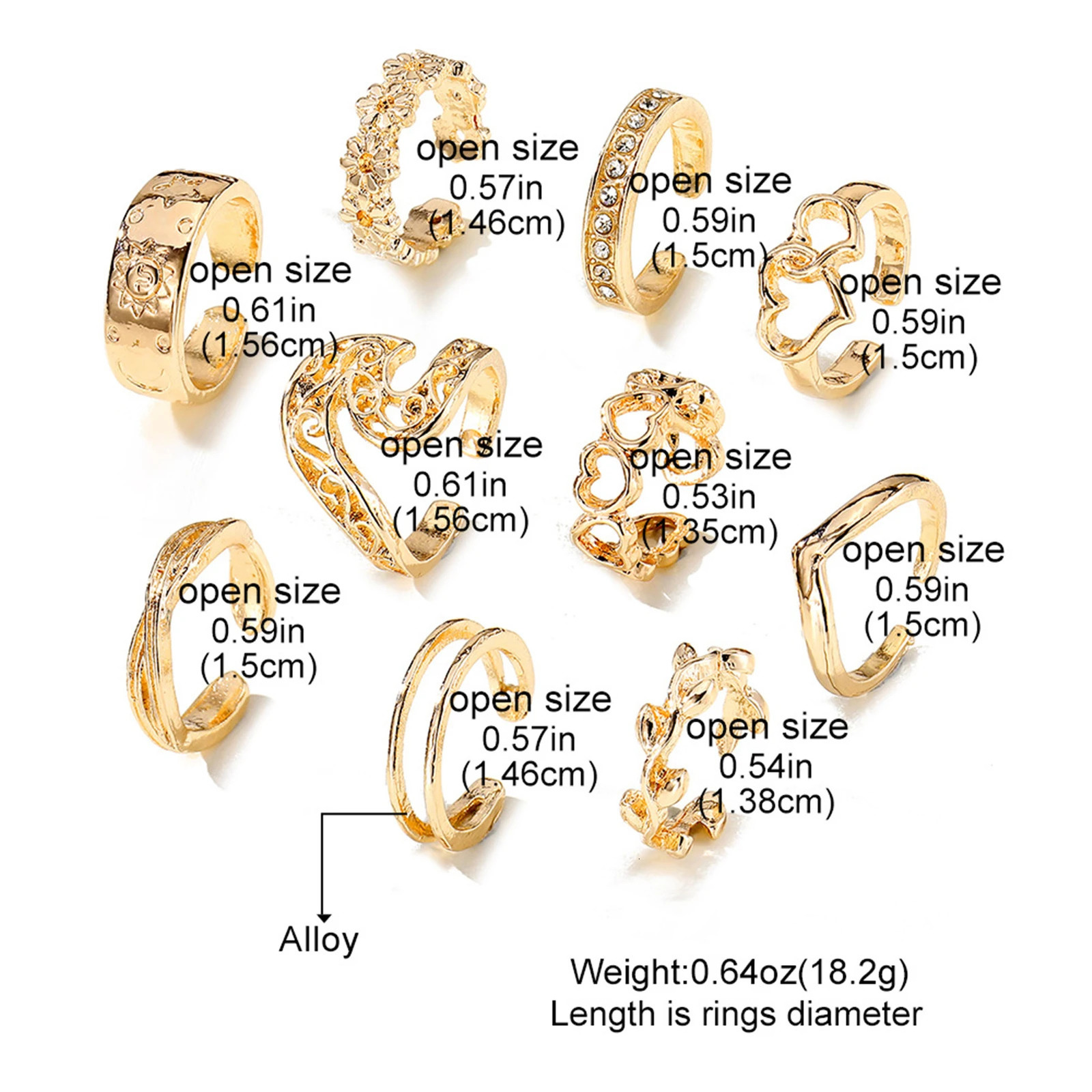 10Pcs Adjustable Toe Rings for Women Gold Color Metal Foot Rings Love Heart Flower s for Girls Summer Beach Feet Jewelry 251014