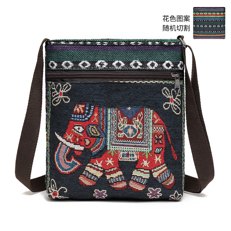 New women's crossbody bag canvas woven designer Chinese style cute multifunctional shoulder bag mobile phone bag Miao crossbody bag