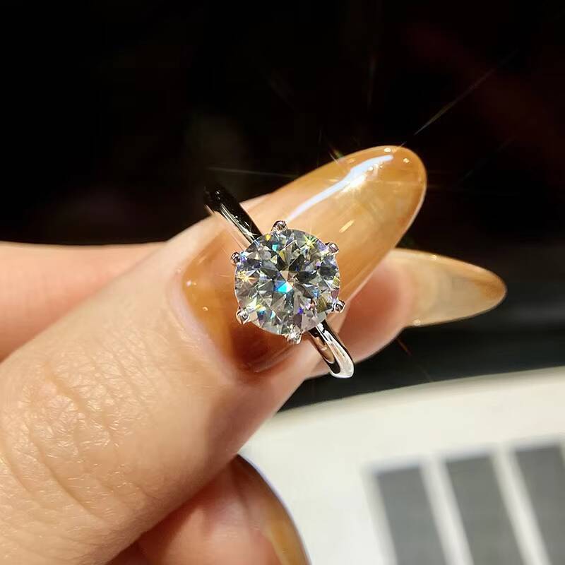 Real 925 Sterling Silver Gemstone Womans Diamond Ring Moissanite Solitaire Rings for Women Engagement Luxury Fine Jewelry