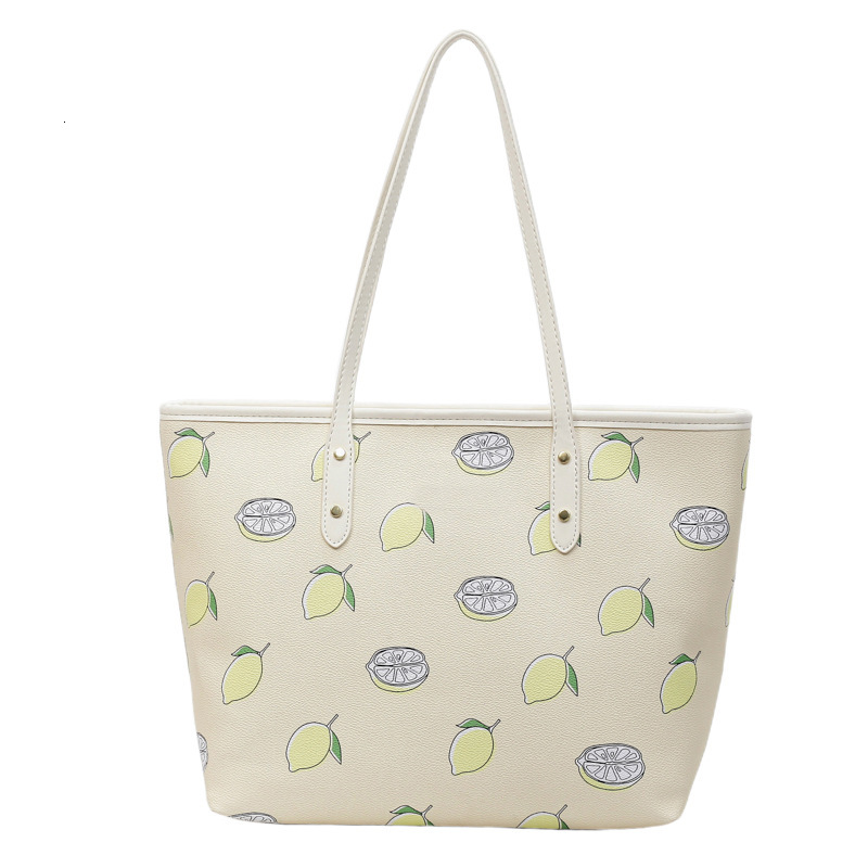 Luxury Brand Designer Bag 2025 New Cherry Print Tote Bag PU Single Shoulder Crossbody Large Capacity Bag Summer Fashion Versatile Commuter Bag