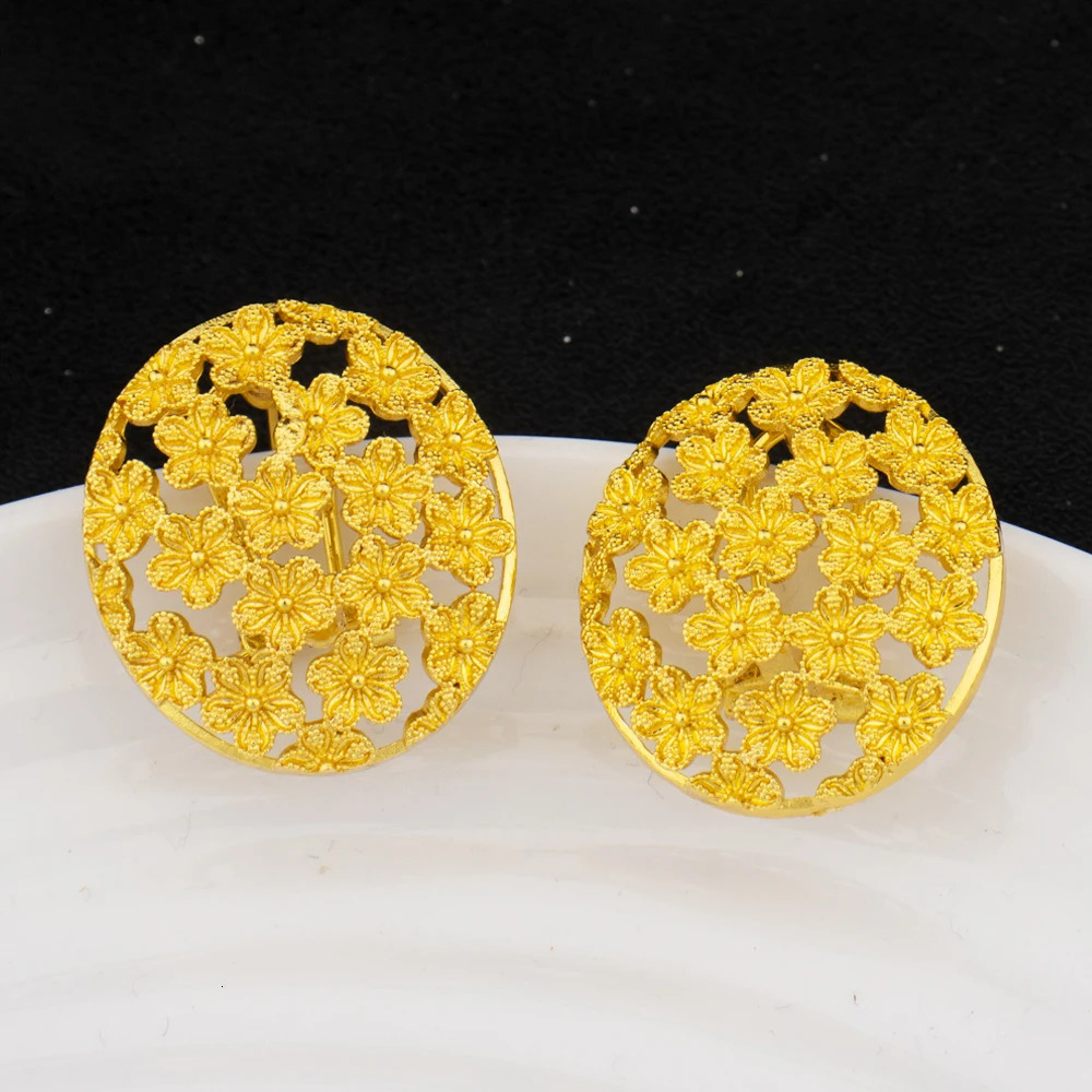 dubai 24k gold jewelry jewelry necklaces Earrings Ring woman jewelry african bridal Wedding Party Jewelry accessories 251016