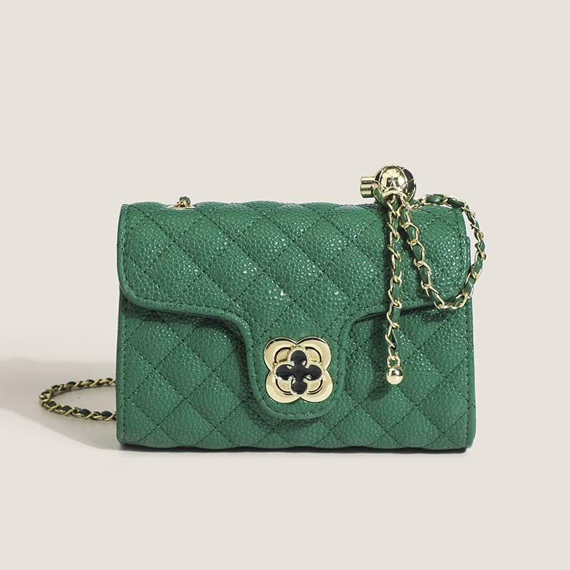 Luxury Brand Designer Bag 2024 New Niche Four-Leaf Clover Gold Ball Style Quilted Chain Bag Versatile Ins Single Shoulder Crossbody Underarm Bag
