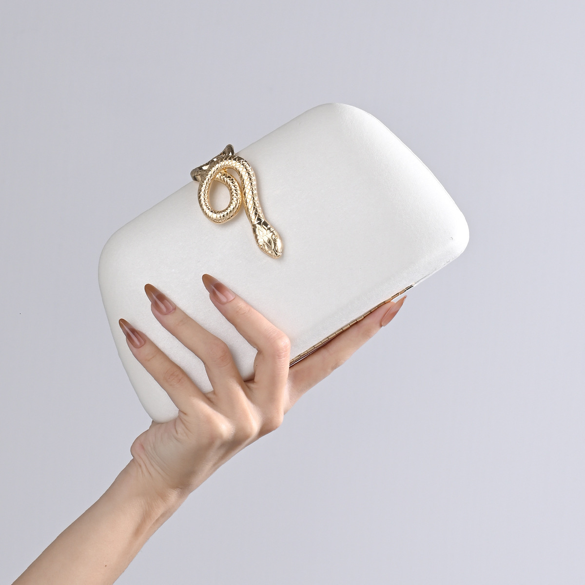 Luxury Brand Designer Bag New Metal Snake-Shaped Niche Design Clutch Evening Dress Single Shoulder Crossbody Chain Party Bag