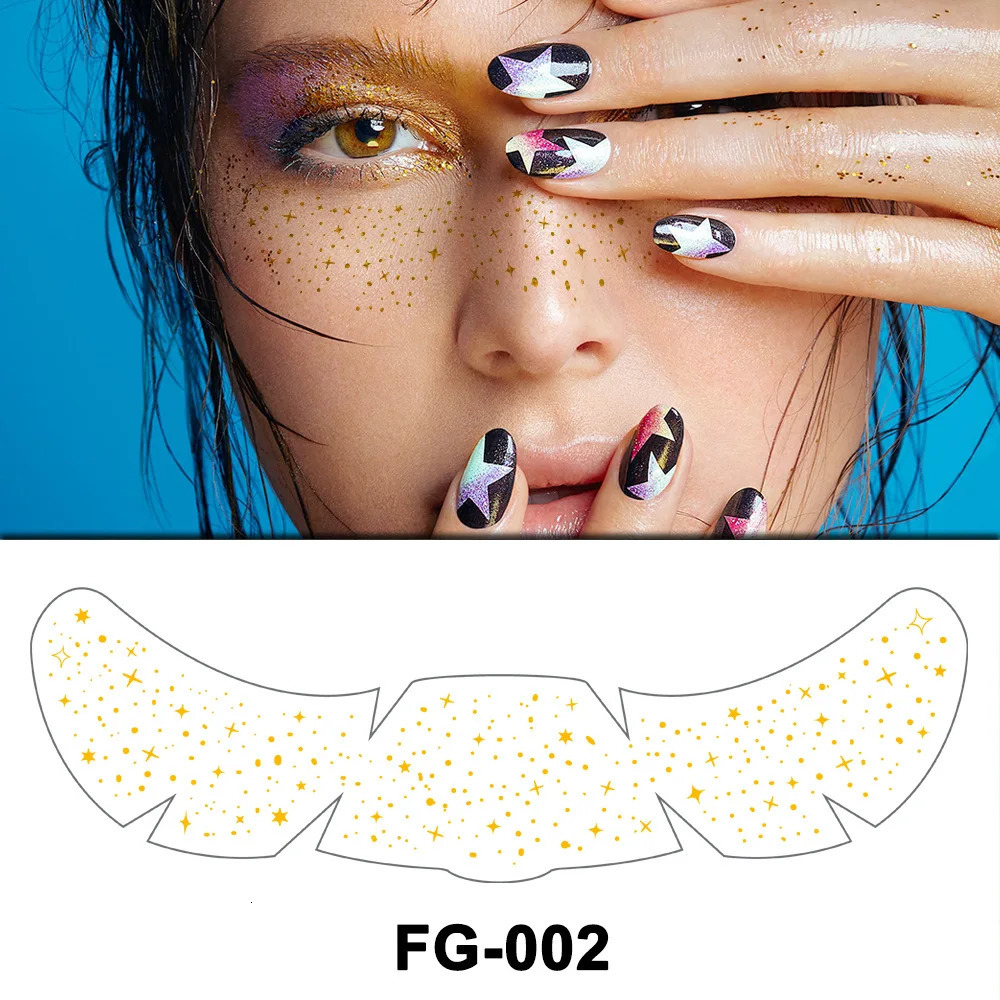6pcs Freckle Tattoo Stickers Gold Silver Metallic Temporary Tattoo Stickers For Women Glitter Face Decals for Music Festival 251015
