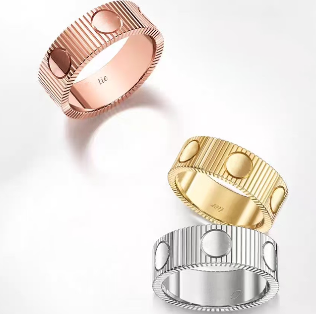 Designer ring "LOVE" - an endless love watch strap ring Titanium steel ring mens womens ring rose gold fashion jewelry rings couple Fashion High quality wedding rings
