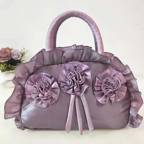 JIAERDI Gothic Purple Y2k Hand Bag Women New Dark Lolita Soft Chic Handle Purse Female Vintage Flower Cute Mini Bag Bolso Mujer Z251018