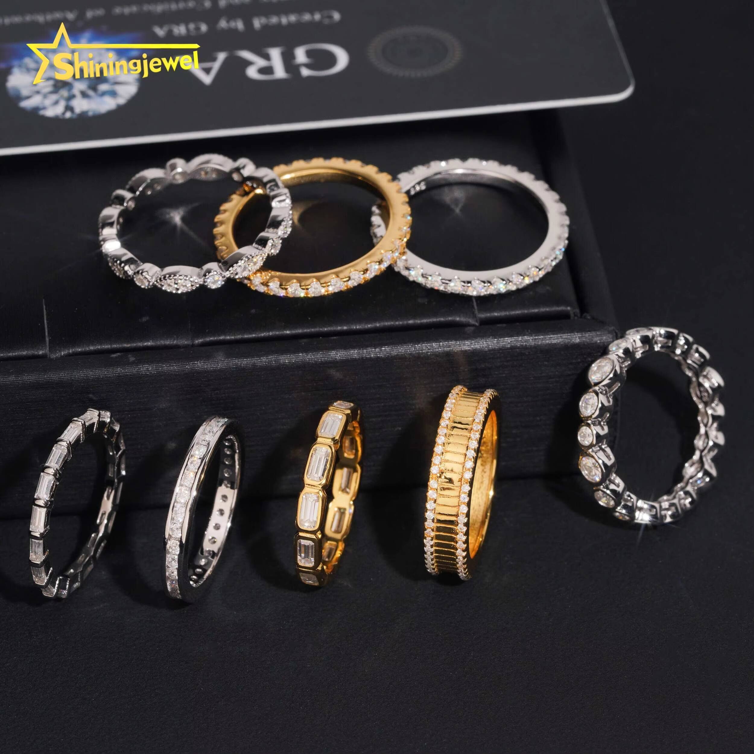 Wholesale Price GRA Moissanite Wedding VVS Pass Diamond Test Gold Plated 925 Sliver Engagement Rings for Women