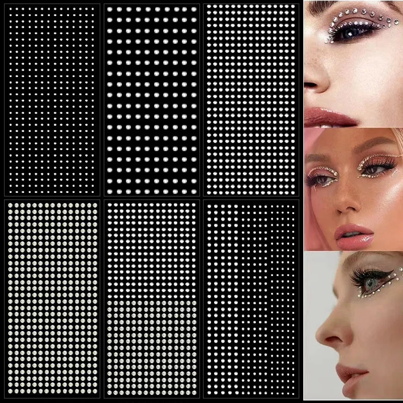 Mix 2mmm4mm Hair Pearls Stick on Self Adhesive Pearls Stickers Face Pearls Stickers for Hair Face Makeup Nail DIY Crafts 251015