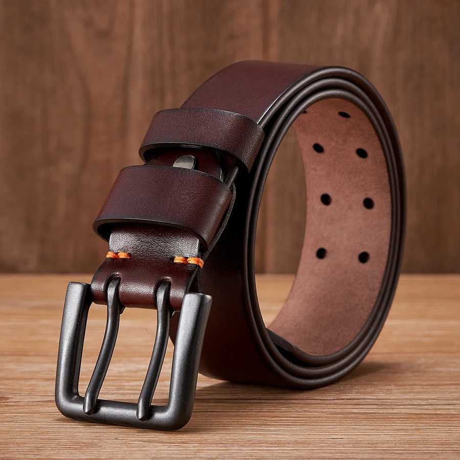 43cm Thick High Quality Cowskin Genuine Leather Belt For Men Luxury Designer Male Belt Double Pin Buckle Cowboy Jeans Strap W251018