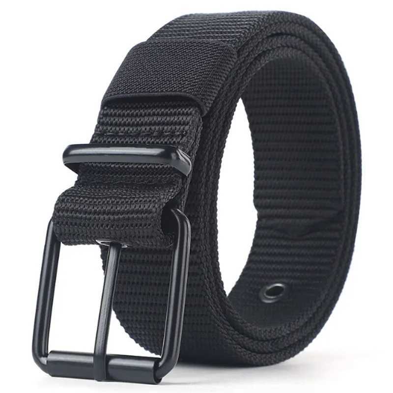 110120130cm Black Canvas Belt For Men Women Pin Buckle Leather Belt Womens Trendy Belt With Jeans Belt Outdoor Sports Belt W251018