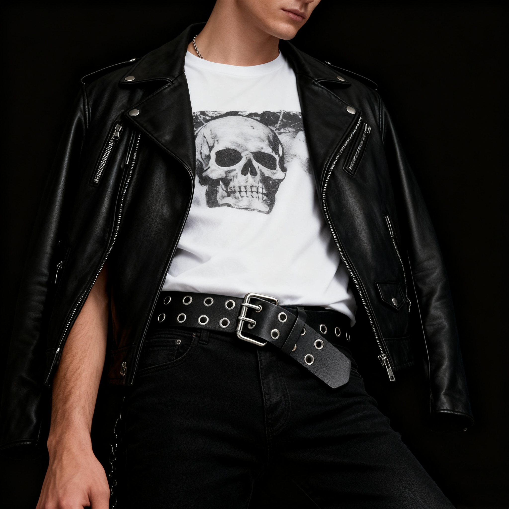 Luxurious Black Mens PU Leather Ratchet Belt - Automatic Buckle High End Gift