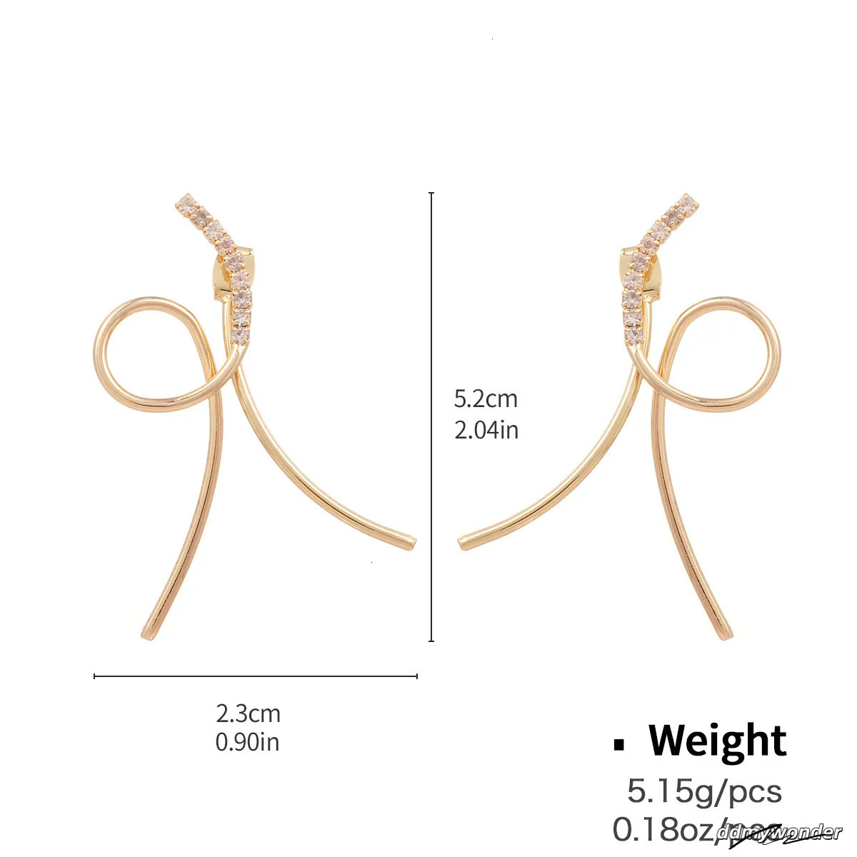 Stylish Hoop Earrings: European & American Design, Geometric Copper Earrings With Zircon Inlay Ddmywonder