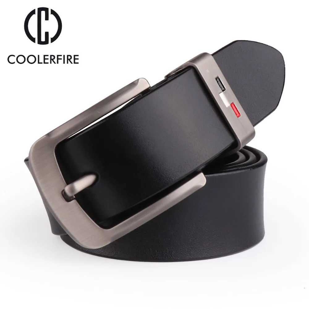 COOLERFIRE New Men genuine leather belts high quality vintage style male strap classic jeans leather belts for men 051 W251018