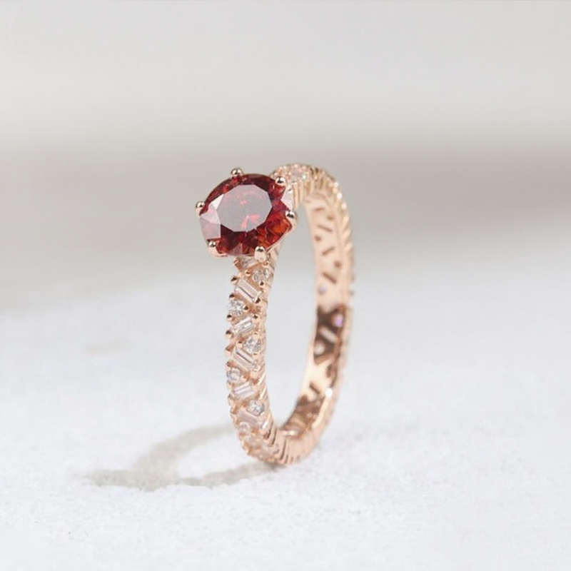 MT Luxury Vintage GRA 1CT Moissanite Ring 925 Sterling Silver Rose Gold Plated Classic Round Wedding Engagement Ring Exquisite Ring Custom Manufacture