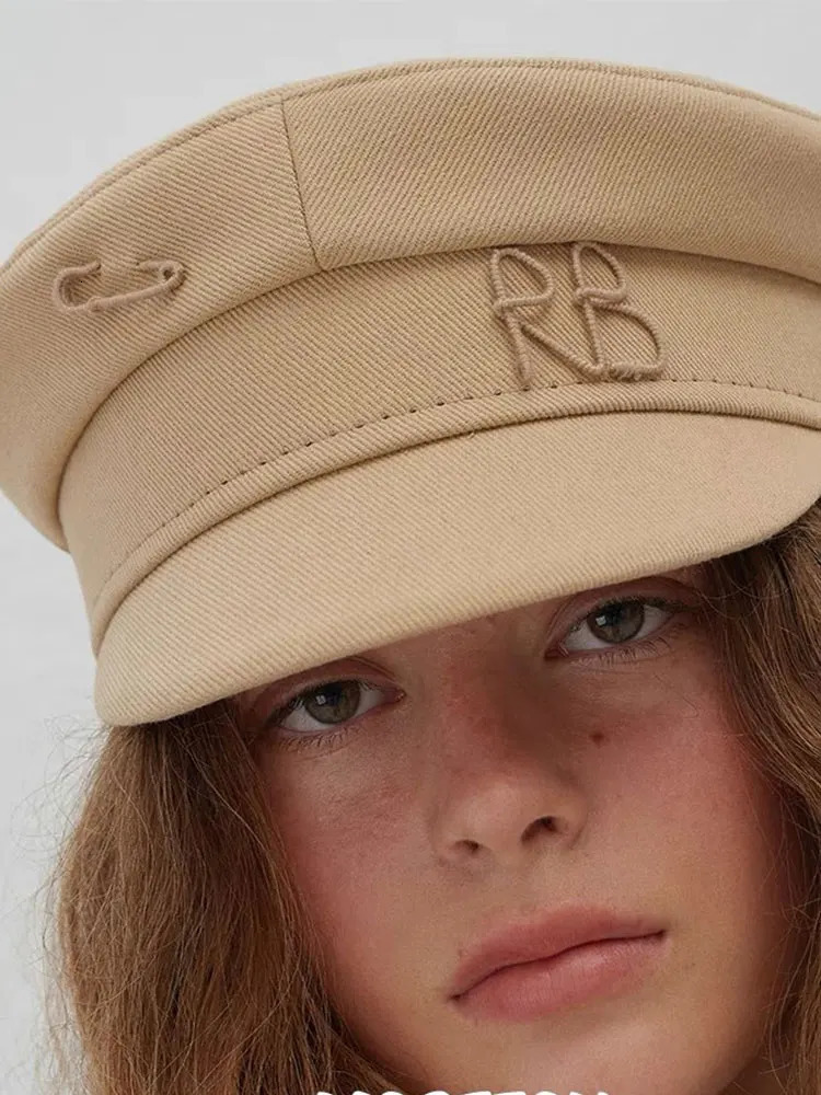 Women Ladies Octagonal Cap Letter Military Cap Pink Khaki sboy Hat Fall Winter Baker Boy Cap Cap 251017