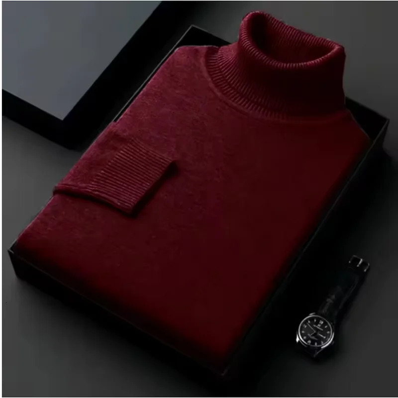 Cashmere Cotton Blend Turtleneck Men Sweater 2025Autumn Winter Daily Basic Warm Knitted Pullover Man Casual Jumper Pull Homme 251015