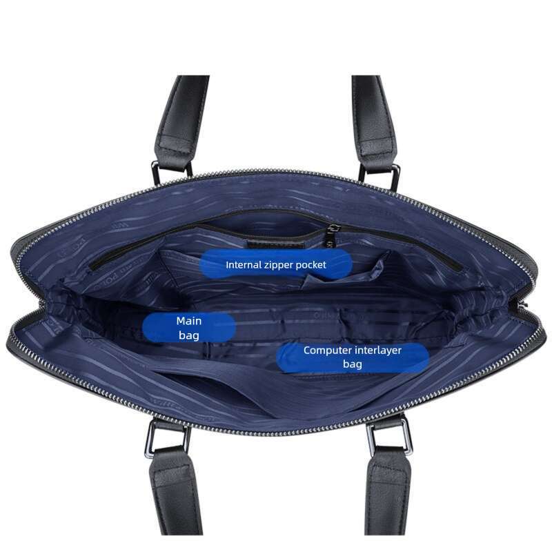Luxury bag Briefcase Computer Bag Cowhide Business Handbag Men s Large Capacity Multi Functional