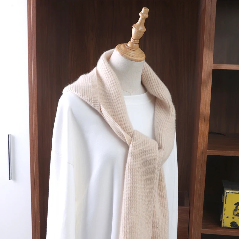 100Wool Knitted Scarf Shawl For Women Winter Soft Warm Fashion Hooded Fake Collar Solid Multifunctional Neck Warmer Scarves 251016