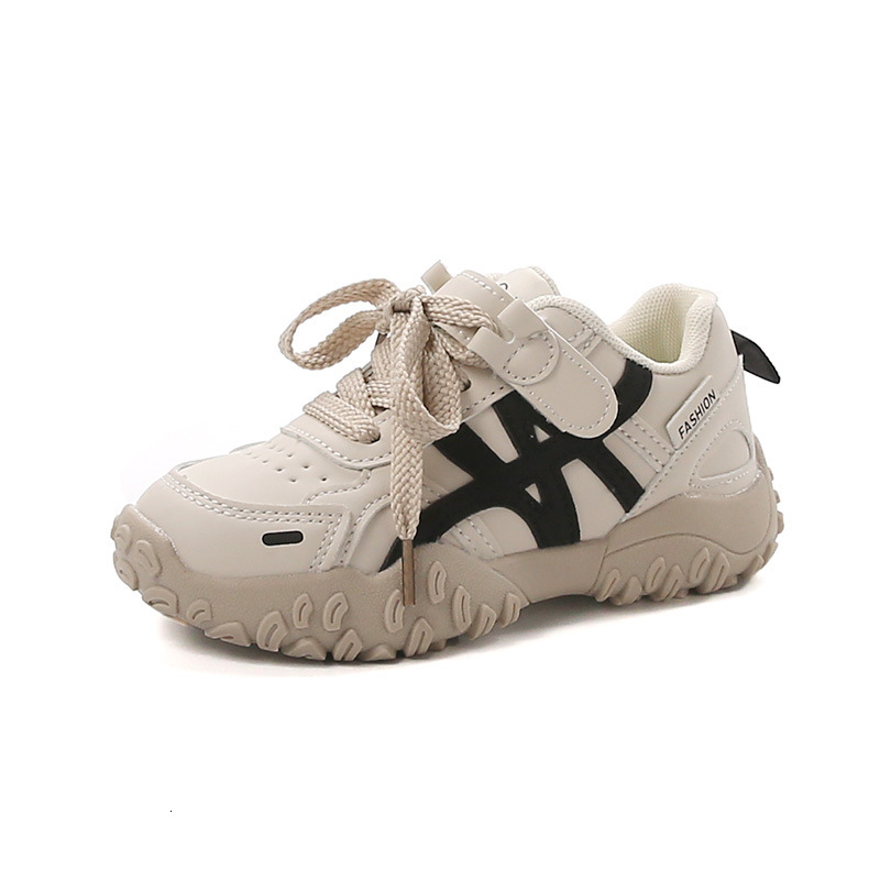 New children's leather sports shoes popular on campus, student running shoes for boys and girls, fashionable and casual designer shoes