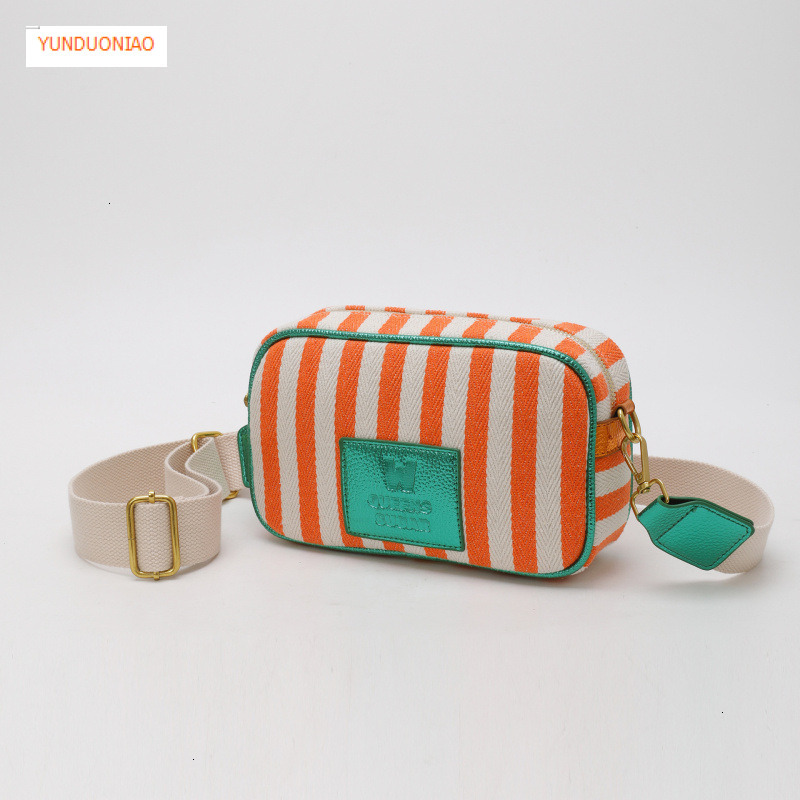 New women's shoulder bag with simple stripes fashionable autumn and winter new designer bag color blocked women's crossbody bag luxury handb