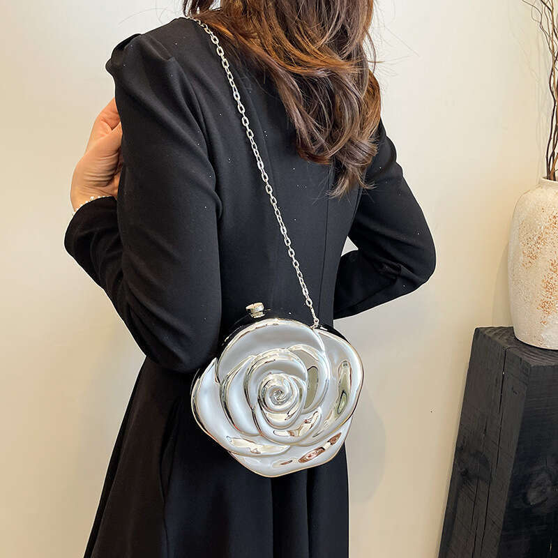 Designer Bag Luxury Bag Carefully Selected Fashionable Rose Flower Acrylic Hot-Selling High-End Feel Coin Shoulder Bag Purse Lipstick Crossbody Handhe