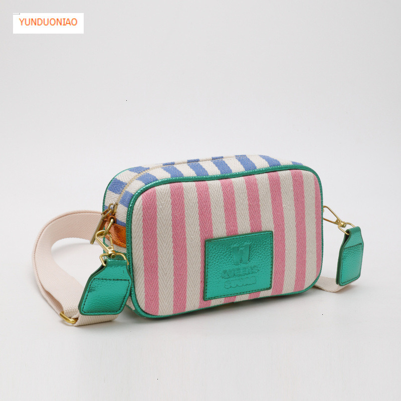 New women's shoulder bag with simple stripes fashionable autumn and winter new designer bag color blocked women's crossbody bag luxury handb