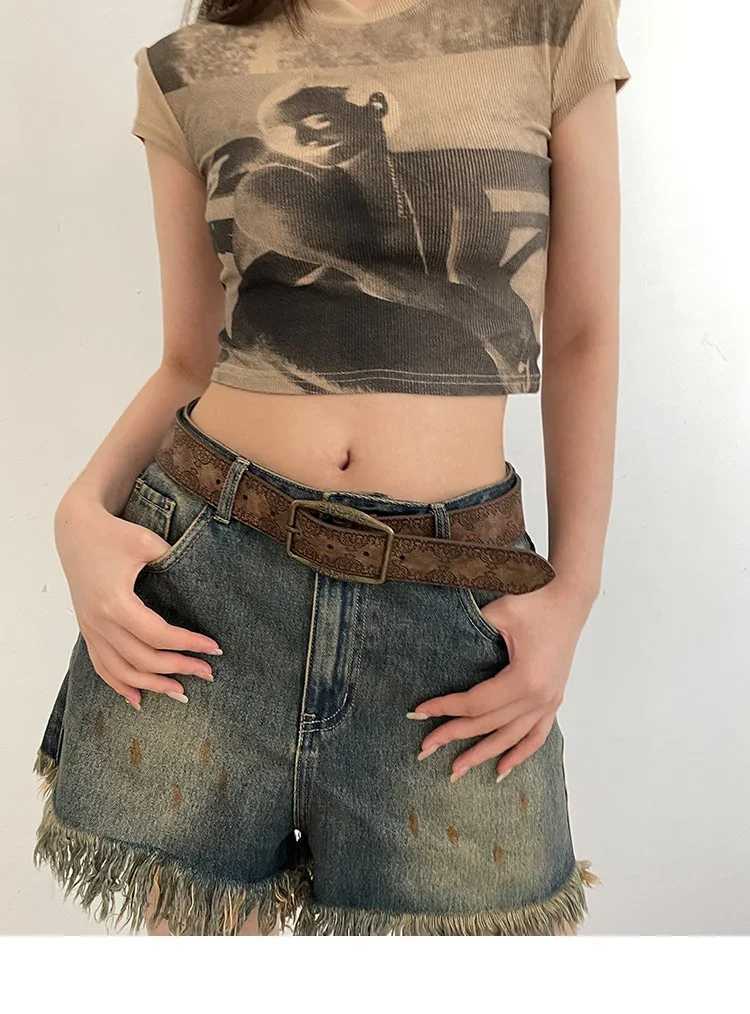 2026 New Women Belt Retro Y2K Belt WOMENS New National Wind Belt with Jeans Belt Senior Sense of Brown W251018