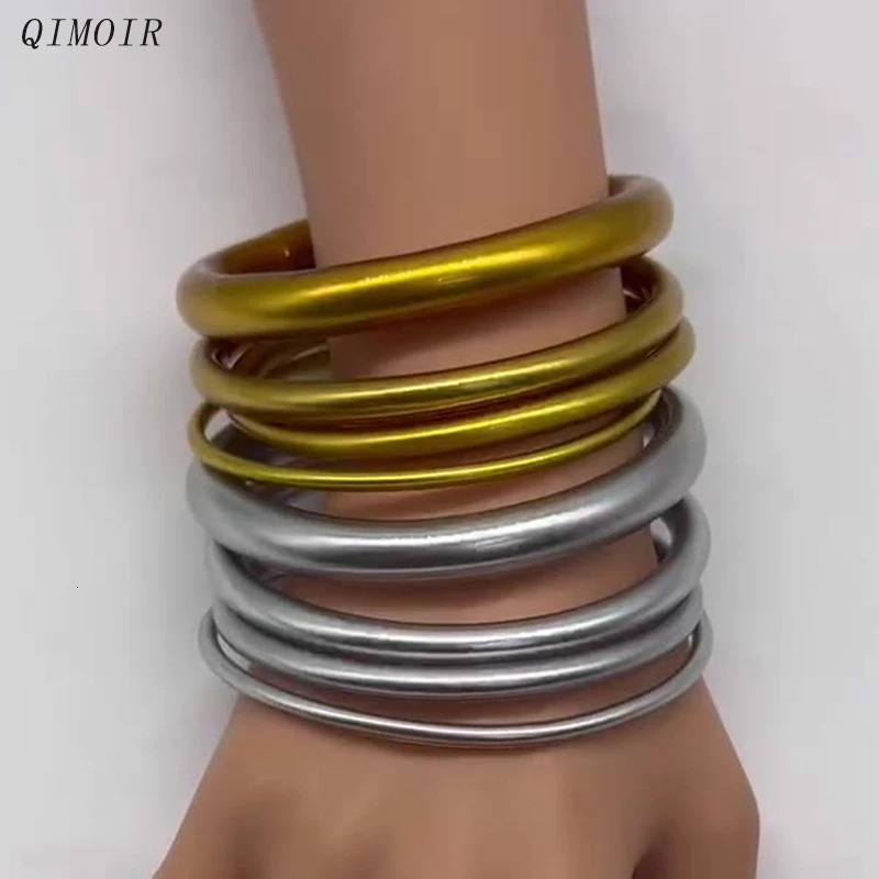 Jelly Bangles Set Round Tube Timeless Fashion Jewelry For Women Trendy Styles Holiday Accessories Gifts Wholesales MQF152 251016