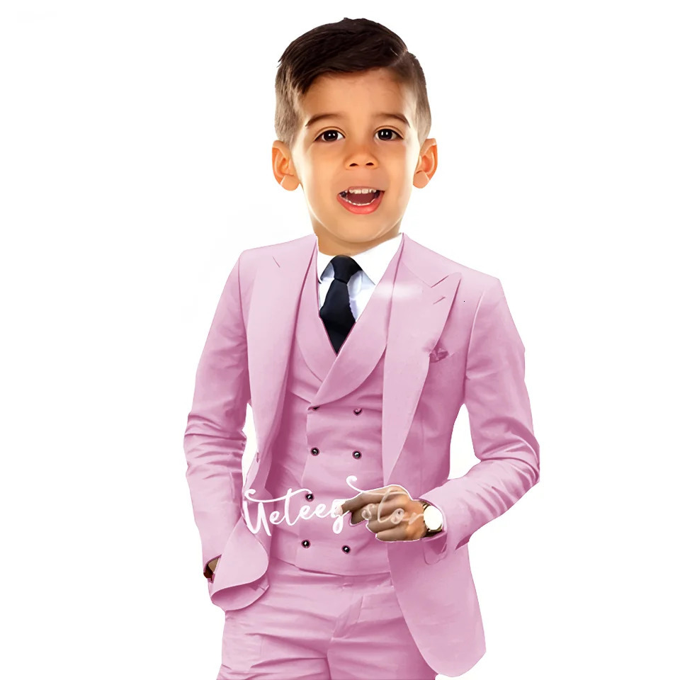 Boys Suit Orange Wedding Attire Tuxedo Party Ceremony Dress Suit for Kids Formal Custom Blazer 3 Piece Set 251017