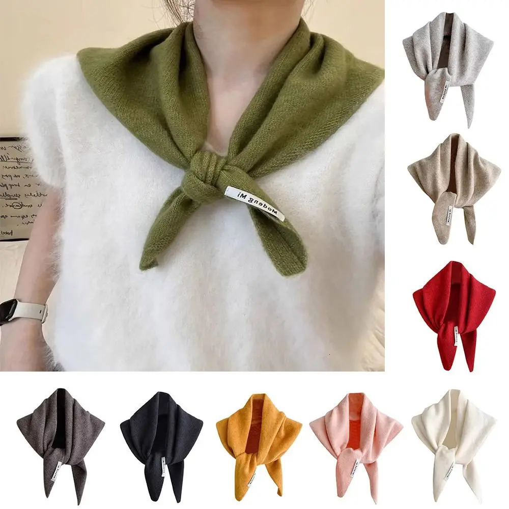 Wool Knitted Scarf Multifunctional Warm Triangular Scarf Women Headscarf Winter 251016