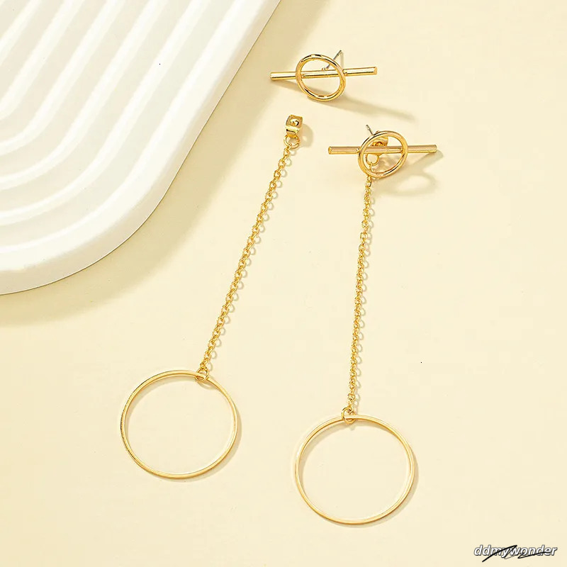 Statement Circle Pendant Earrings: Exaggerated Metal Design, Trendy Fashion Jewelry For Women Ddmywonder