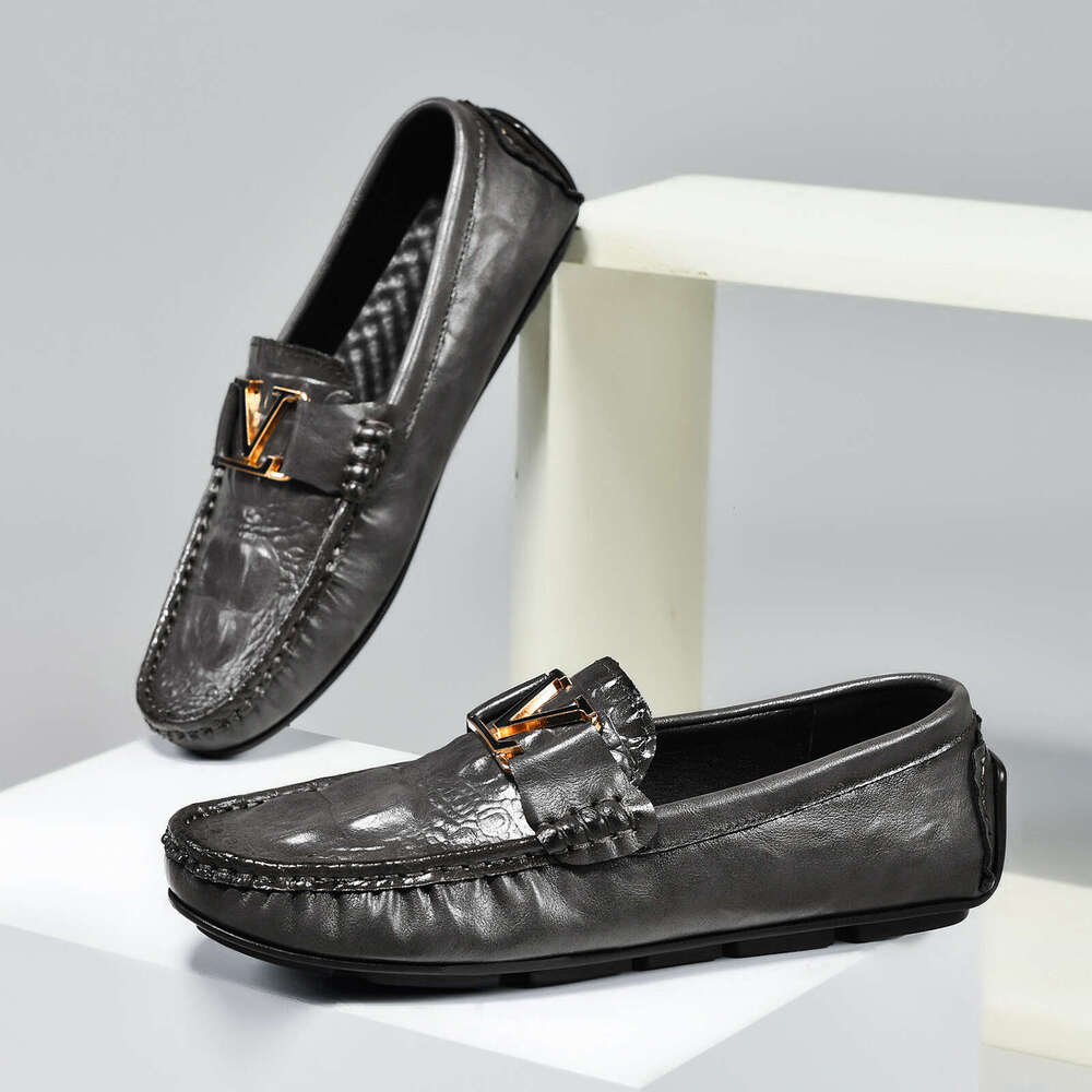 Live Crocodile Pattern schuhe Loafers Lazy luxury Driving British Casual Genuine Leather Cowhide Men's Shoes mens dress shoes