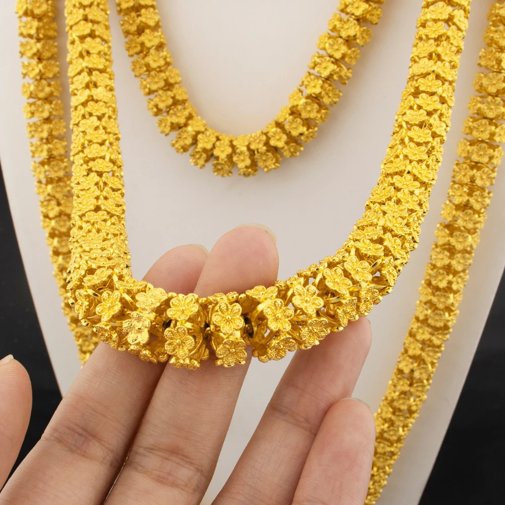 dubai 24k gold jewelry jewelry necklaces Earrings Ring woman jewelry african bridal Wedding Party Jewelry accessories 251016