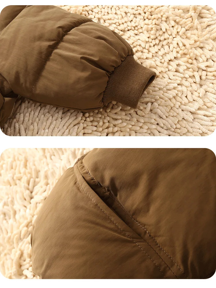 Kids Boys Winter Thicken Warm Hooded Down Jacket Girls Baby Solid Color Cotton Outerwear Fashion Zipper Casual Clothes 15 Years 251017