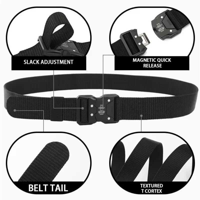 High Quality Men Belt Outdoor Work Training Belt Woven Belt Canvas Multi Function Belt Denim Belt W251018