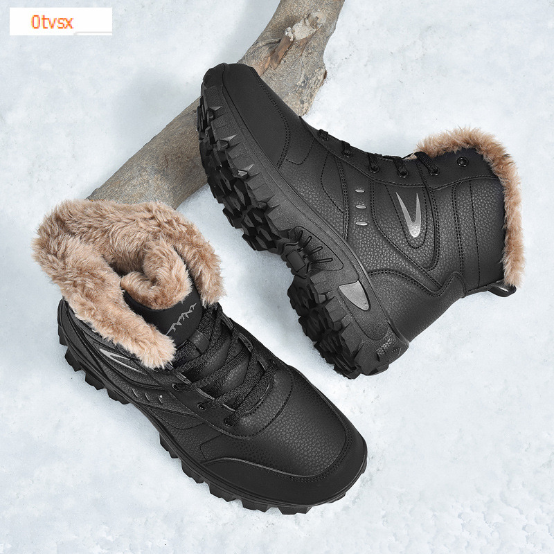 European and American plus size autumn and winter snow boots men's outdoor leisure shoes wool lining warm shoes designer shoes soft sole thick co