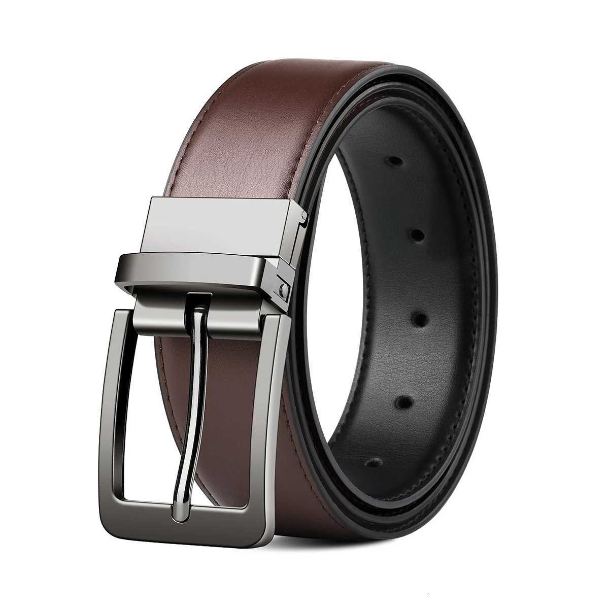 Belt mens leather needle buckle doublesided cowhide belt mens young peoples business jeans belt trendy youth W251018