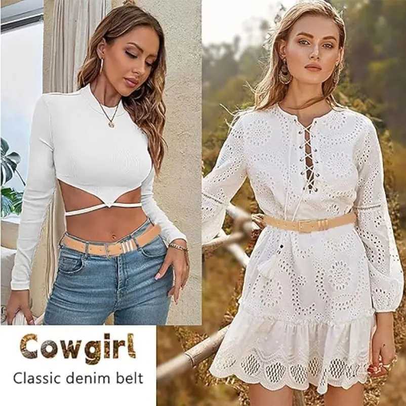 Genuine Leather Women Casual Leather Belt for Jean Pants adjust Silver Matte Buckle Fashion Black Western Belts for Women W251018