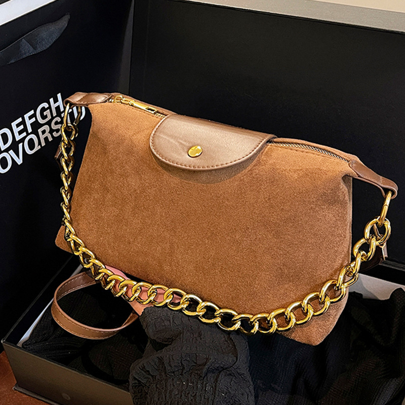 Luxury Brand Designer Bag Suede Velvet Chain Small Bag For Women 2025 New Fashionable Commuter Bag Niche High-End Feel Single Shoulder Crossbody Bag