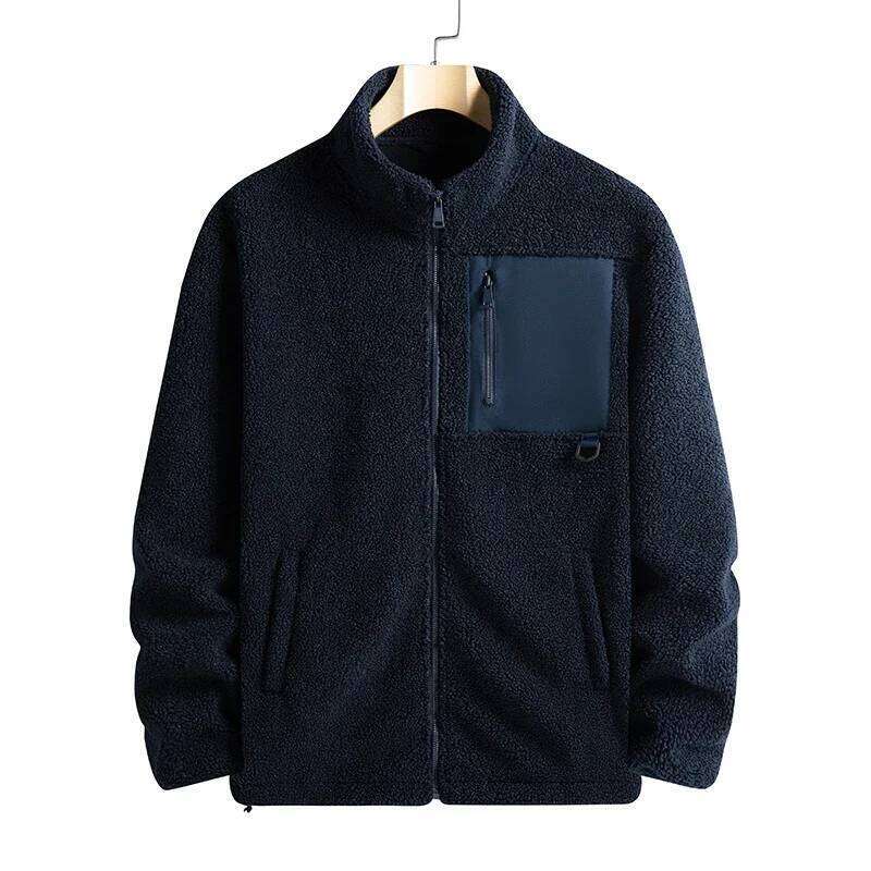 Autumn Winter Sports Outdoor Stand Up Collar Casual Loose Couple Coat Men's Thick Versatile Warm Breathable Polar Fleece Jacket
