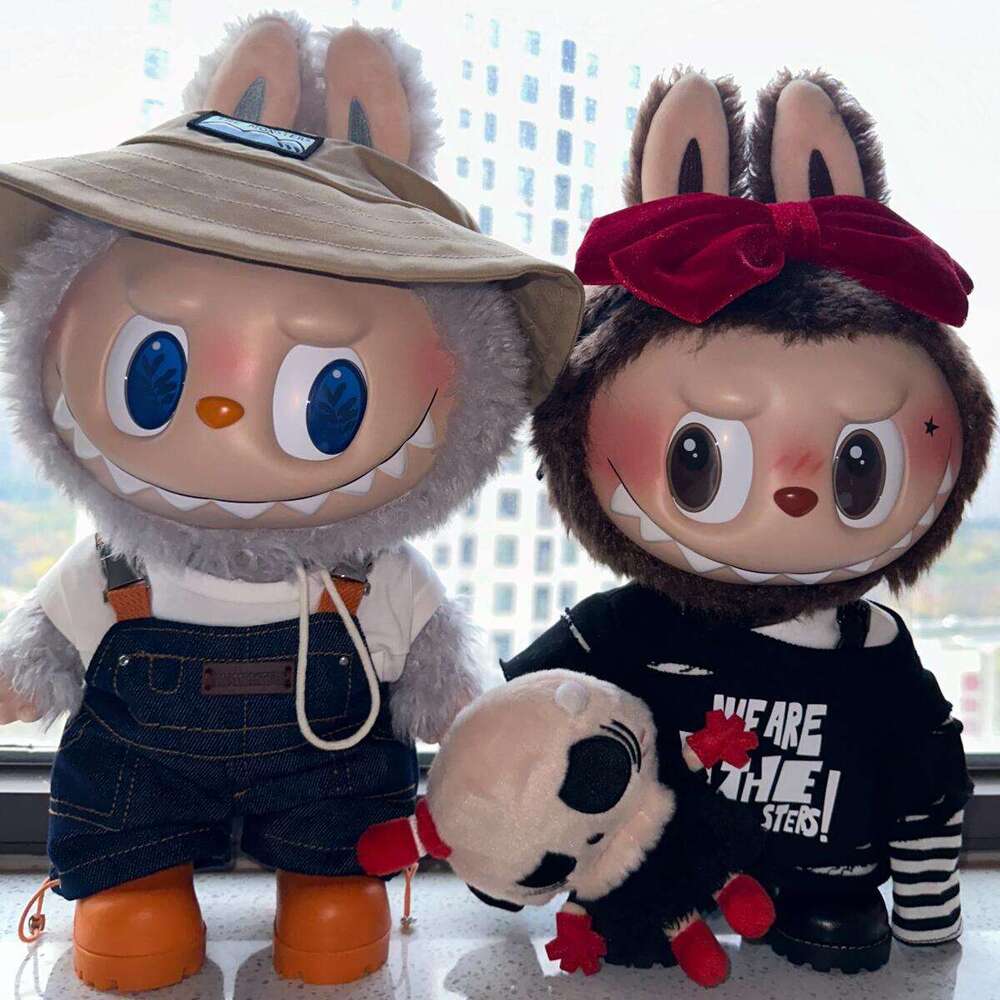 38Cm Big Labubu Vans Jump For Joy Vinyl Plush Doll Series Cute Fall In Wild Chess Adventure King