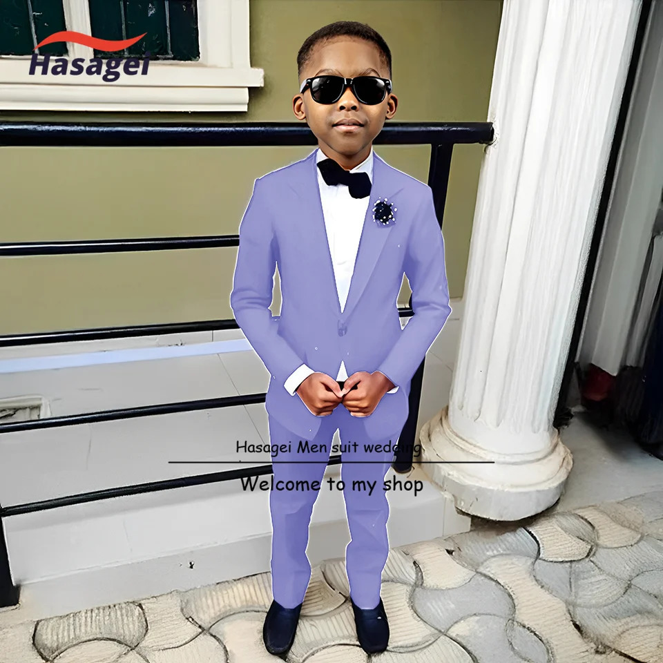 Royal Blue Boy Formal Suits Dinner Tuxedos Little Boy Groomsmen Kids Children for Wedding Party Prom Suit 2 Piece Set 251017