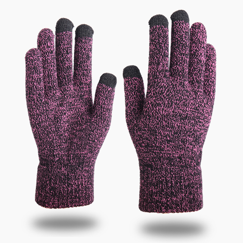 Love New Knitted Gloves Autumn Winter Outdoor Fingered Woolen Warm Thickened Touchscreen