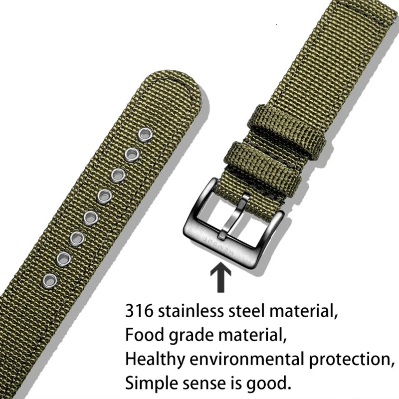 Hemsut High Quality Nylon Watch Bands Quick Release Movement Wrist Straps Military Breathable Waterproof 1824mm 251016