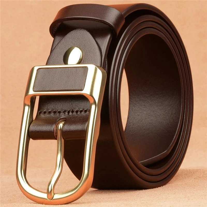 Genuine Leather For Mens High Quality Buckle Jeans Cowskin Casual Belts Business Cowboy Waistband Male Fashion Designer 2022New W251018