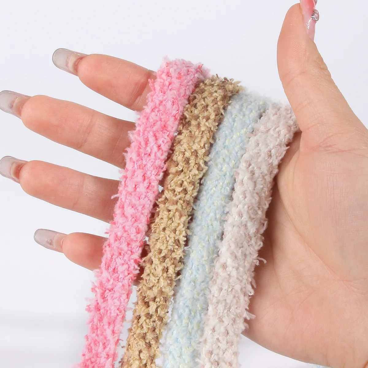 1 pair of fashionable plush shoelaces 1 cm wide flat Shoelaces for Shoes Sneaker laces Shoe accessories 100120140160 cm 251013