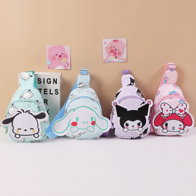 New designer children's spring outdoor travel coin wallet, men's and women's chest bags, cartoon cute princess lightweight accessories 